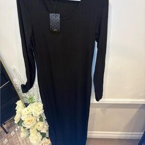 SHEIN Elegant Black Long Dress - Long Sleeves